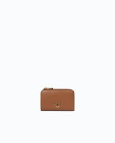 Mini wallet in leather with Love Birds - Brown | Pinko