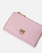Mini wallet in leather with Love Birds - Light Pink | Pinko