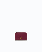 Mini wallet in leather with Love Birds - Pink | Pinko