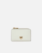 Mini wallet in leather with Love Birds - White | Pinko