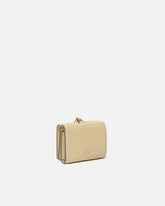 Compact leather wallet with wristlet - Beige | Pinko