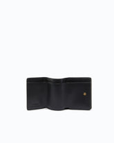 Compact leather wallet with wristlet - Black | Pinko