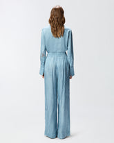 Fließende Hose mit abgesetztem Schmuckprint - | Pinko