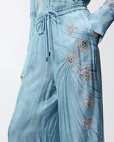 Fluid trousers with placed jewel print - | Pinko