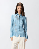 Fließende Bluse mit abgesetztem Schmuckprint - | Pinko