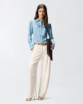 Fließende Bluse mit abgesetztem Schmuckprint - | Pinko