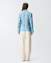 Fluid shirt with placed jewel print - | Pinko