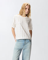 T-shirt with jewel stripes - | Pinko
