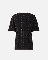 T-shirt with jewel stripes - | Pinko