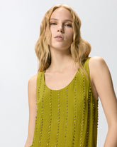 Vest top with jewel stripes - | Pinko