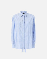 Striped shirt with jewel embellishment - | Pinko