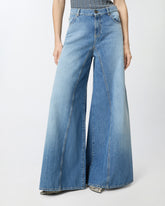 Flared jeans with super wide leg - | Pinko