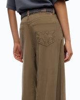 Ausgestellte Jeans in Gabardine mit Super Wide Leg - Trasparente | Pinko
