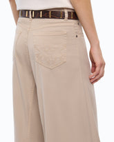 Flared gabardine jeans with super wide leg - Trasparente | Pinko