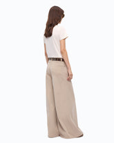 Flared gabardine jeans with super wide leg - Trasparente | Pinko