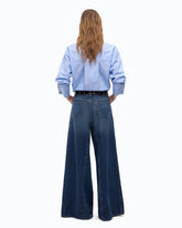Ausgestellte Jeans mit Super Wide Leg - Dunkelblau | Pinko