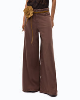 Flared jeans with super wide leg - | Pinko