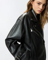 Leather biker jacket - | Pinko