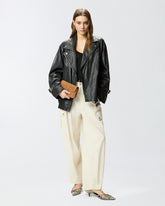 Leather biker jacket - | Pinko