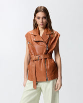 Lederweste im Bikerstil - | Pinko