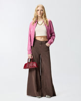 Bomber jacket in vintage leather - | Pinko