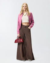 Bomber jacket in vintage leather - | Pinko