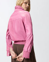 Bomber jacket in vintage leather - | Pinko