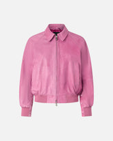 Bomber jacket in vintage leather - | Pinko