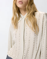 Leichte Bluse mit Schmuckstreifen - | Pinko