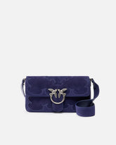Mittlere Schultertasche Love Bag One Slouchy aus Veloursleder mit Intarsien - Lila | Pinko
