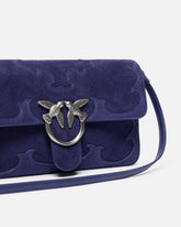 Mittlere Schultertasche Love Bag One Slouchy aus Veloursleder mit Intarsien - Lila | Pinko