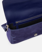 Mittlere Schultertasche Love Bag One Slouchy aus Veloursleder mit Intarsien - Lila | Pinko
