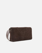Mittlere Schultertasche Love Bag One Slouchy aus Veloursleder mit Intarsien - Braun | Pinko