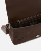 Mittlere Schultertasche Love Bag One Slouchy aus Veloursleder mit Intarsien - Braun | Pinko