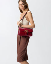 Love Bag One Slouchy medium shoulder bag in tumbled leather - Red | Pinko