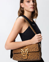 Love Bag One Slouchy medium shoulder bag in leopard-print suede - | Pinko