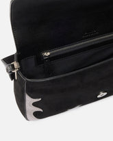 Love Bag One Slouchy medium shoulder bag in suede with inlays - Multicolor Black-Silver | Pinko