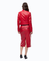 Nappa leather biker-style jacket - | Pinko