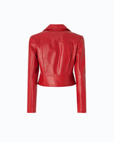 Nappa leather biker-style jacket - | Pinko