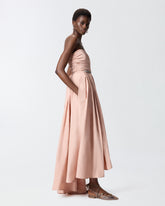 Elegantes langes Kleid mit Schmuckriemchen - Beige | Pinko