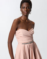 Elegantes langes Kleid mit Schmuckriemchen - Beige | Pinko