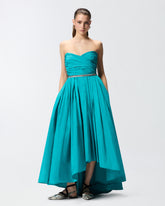 Elegantes langes Kleid mit Schmuckriemchen - Hellblau | Pinko