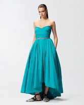 Elegantes langes Kleid mit Schmuckriemchen - Hellblau | Pinko