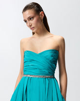 Elegantes langes Kleid mit Schmuckriemchen - Hellblau | Pinko