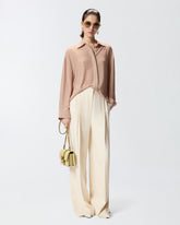 Rhinestoned georgette shirt - Dove grey | Pinko