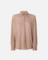 Rhinestoned georgette shirt - Dove grey | Pinko