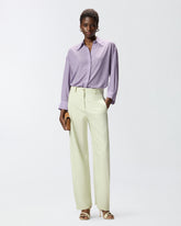 Rhinestoned georgette shirt - Lilac | Pinko