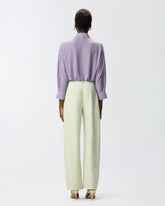 Rhinestoned georgette shirt - Lilac | Pinko