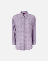 Rhinestoned georgette shirt - Lilac | Pinko