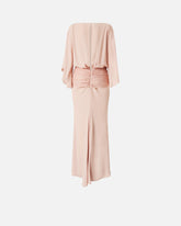 Long dress with draping and lace - | Pinko
